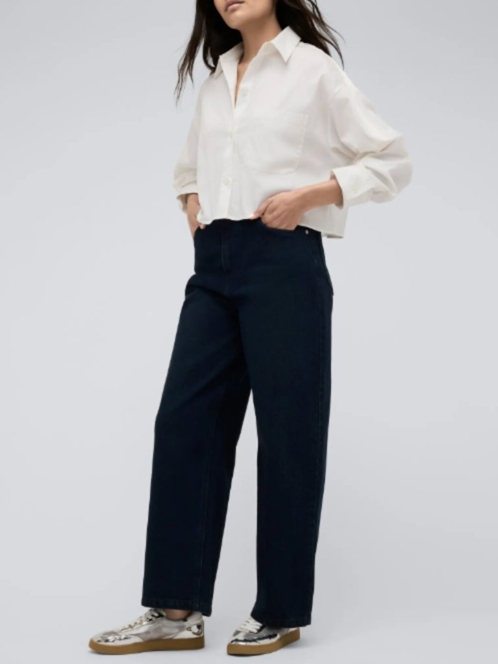 NWT Kenneth Cole Sportswear Women's HIGH Rise Barrel Leg Blue Denim Jeans